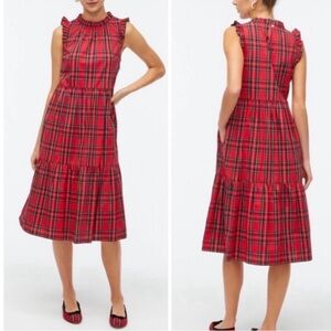 NWT J.Crew size 0 Tartan plaid midi dress